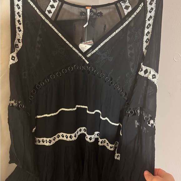 Free People Black Dark Horse Southwestern Maxi Dress -XS-$298 MSRP - Picture 5 of 10